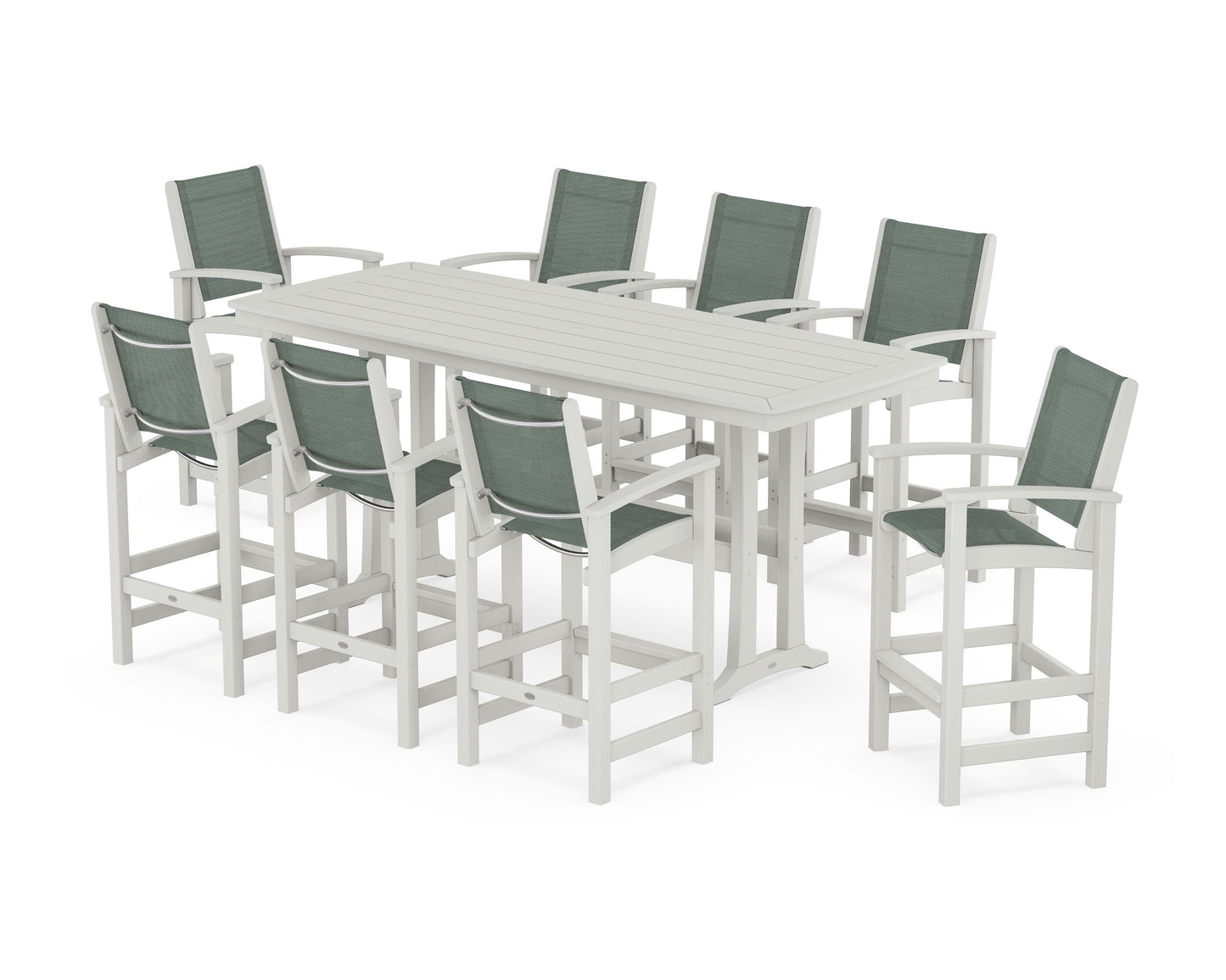 Coastal 9-Piece Bar Set with Trestle Legs