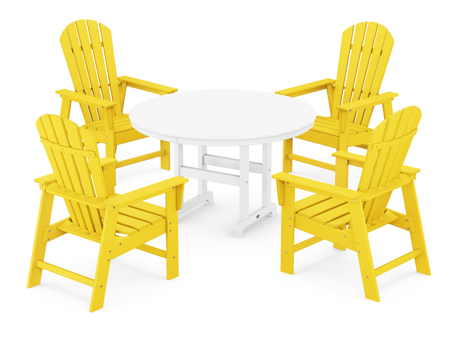 South Beach 5-Piece Round Farmhouse Dining Set