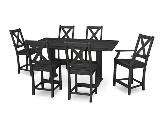Braxton 7-Piece Farmhouse Trestle Counter Set