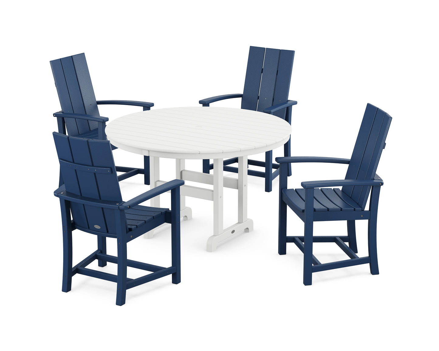 Modern Adirondack 5-Piece Round Farmhouse Dining Set