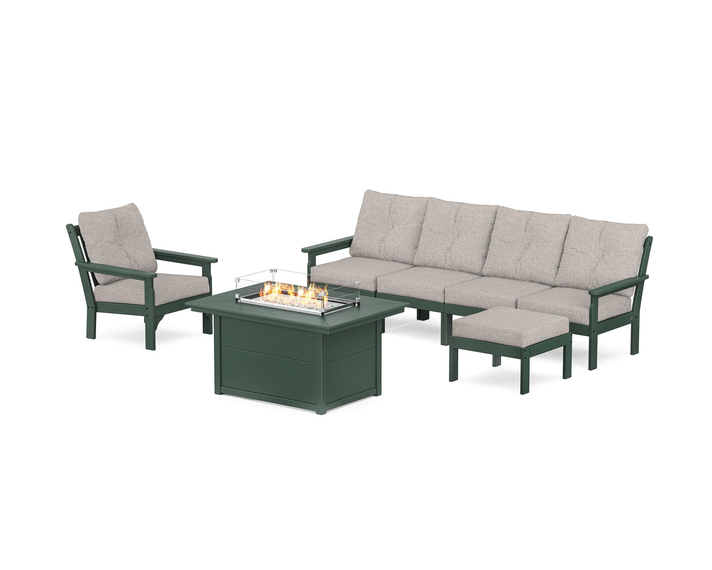 Vineyard Sectional Lounge and Fire Pit Set