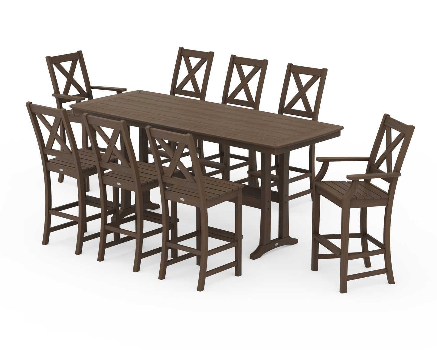Braxton 9-Piece Bar Set with Trestle Legs