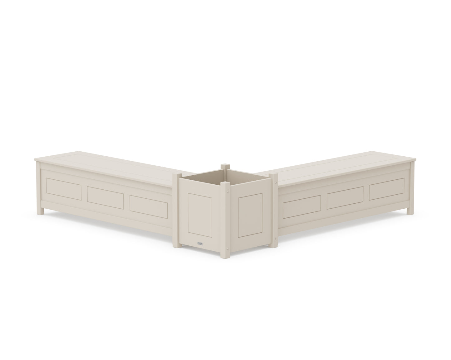60" Country Living L- Shaped Planter Storage Bench Set- Large