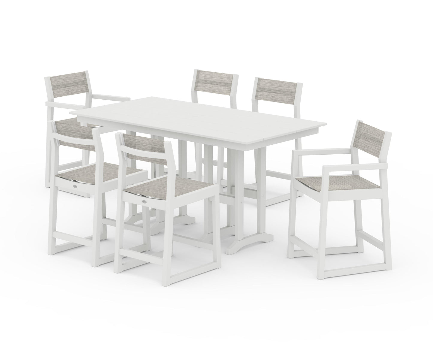 EDGE Sling 7-Piece Farmhouse Counter Set with Trestle Legs