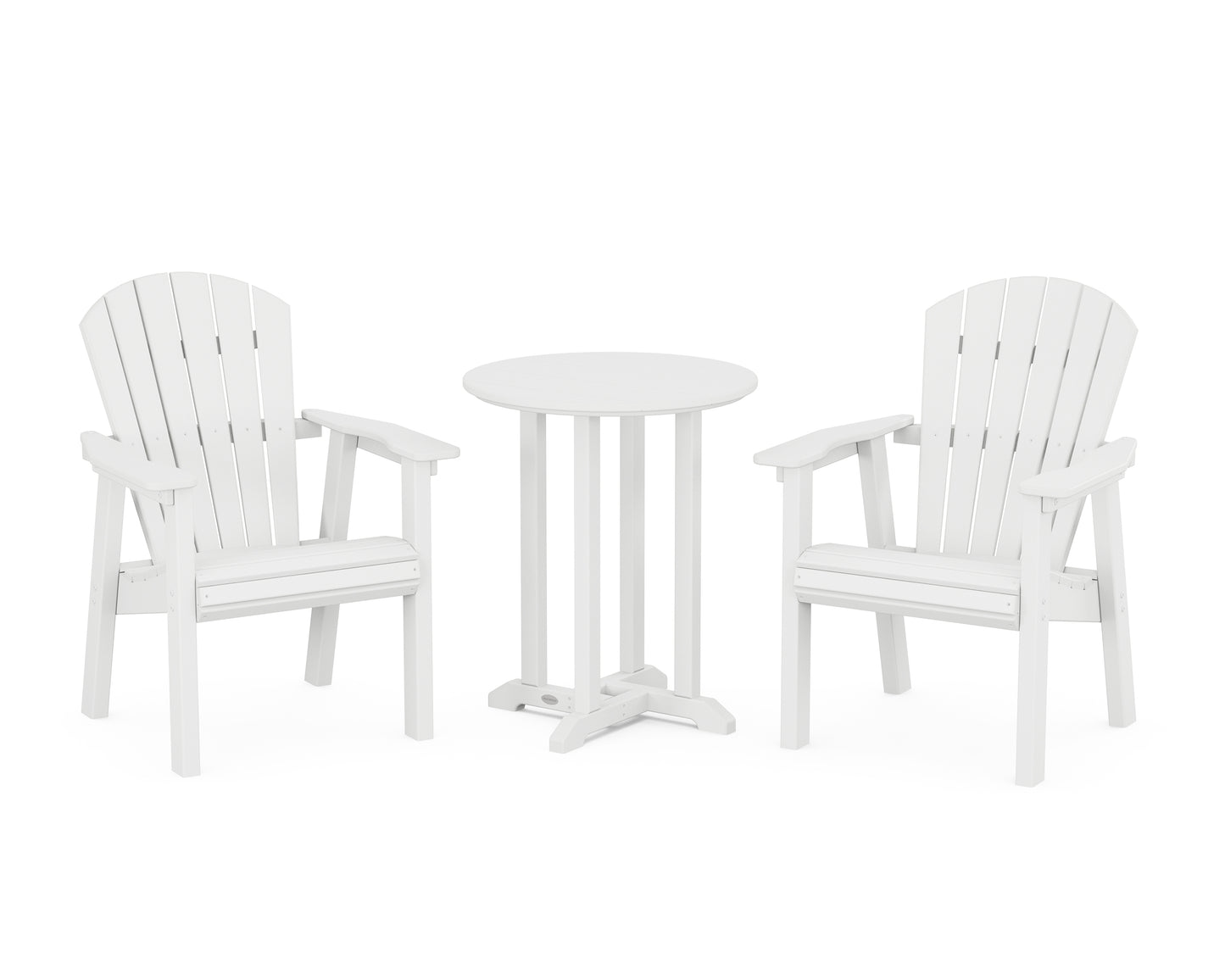 Seashell 3-Piece Round Farmhouse Bistro Dining Set