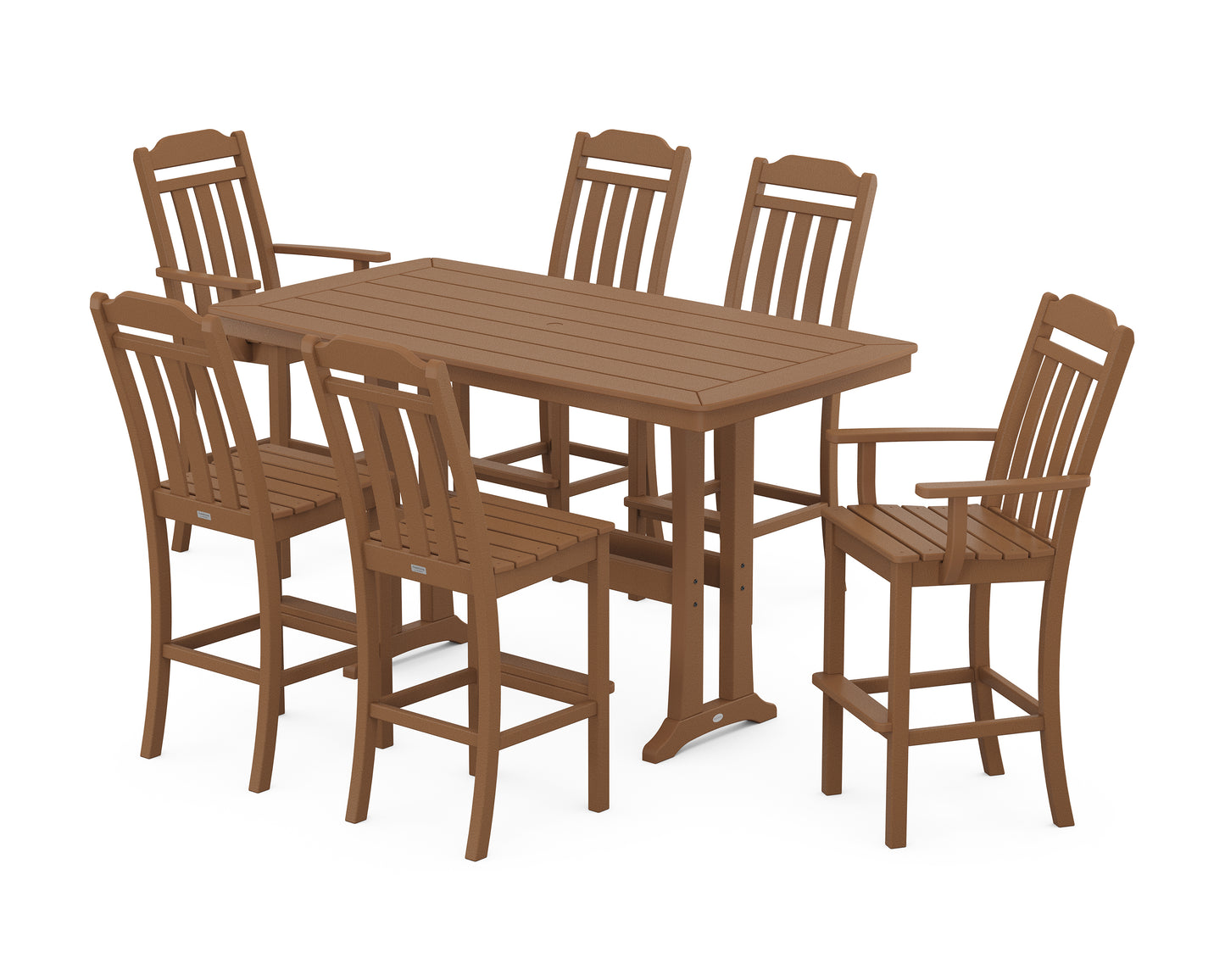 Cottage 7-Piece Bar Set with Trestle Legs