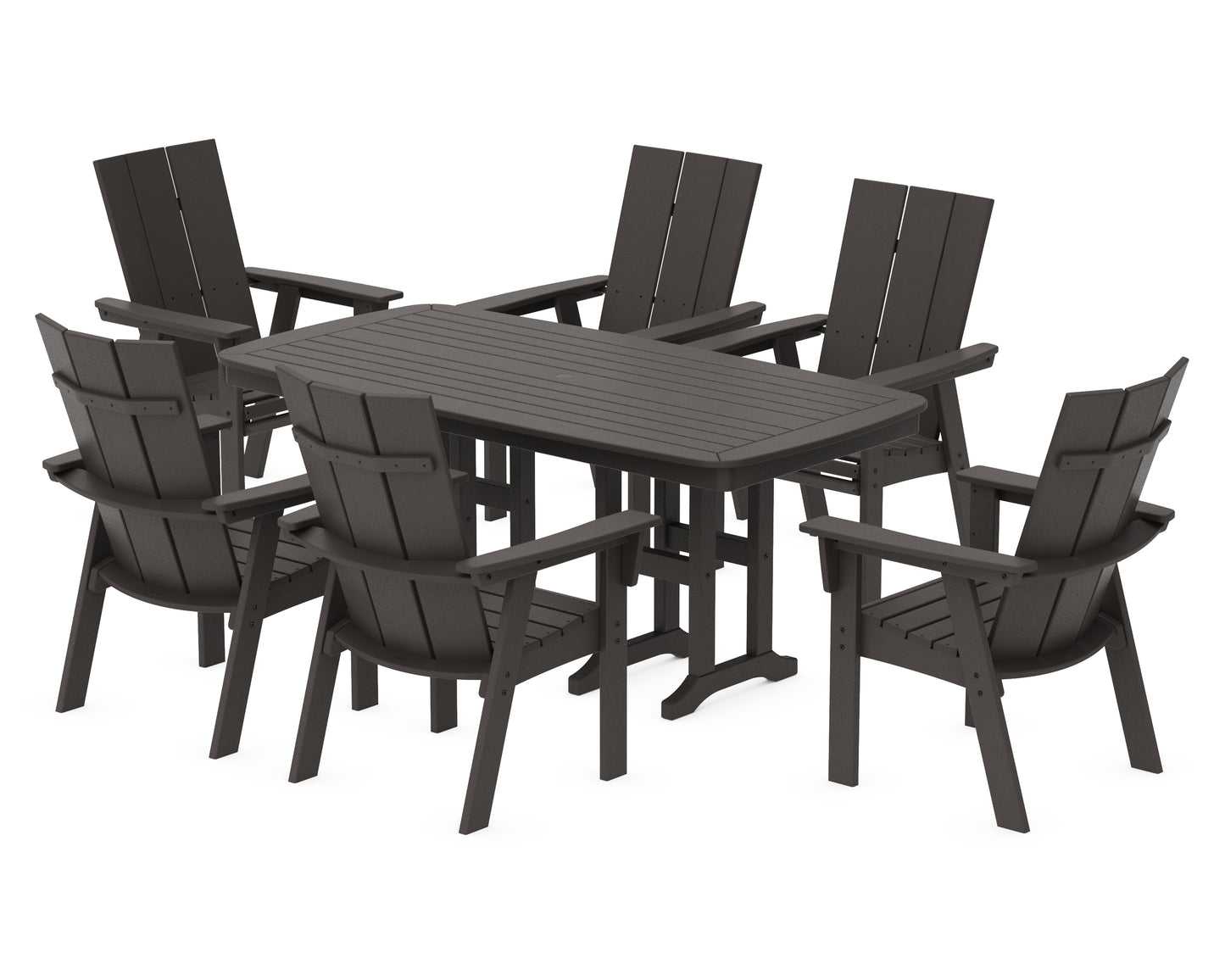 Modern Curveback Adirondack 7-Piece Dining Set