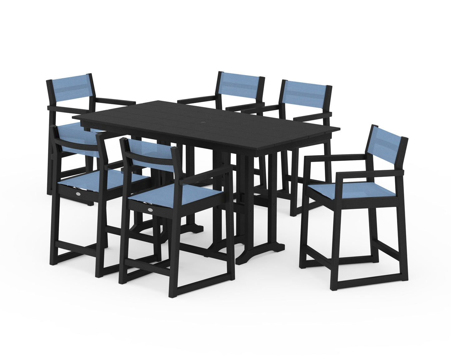 EDGE Sling Arm Chair 7-Piece Farmhouse Counter Set