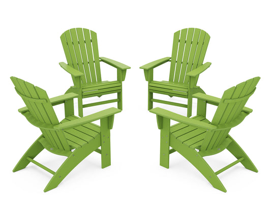 4-Piece Nautical Curveback Adirondack Chair Conversation Set