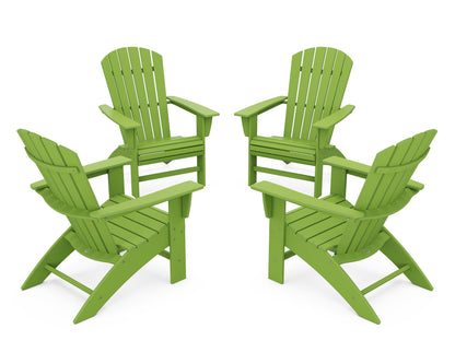 4-Piece Nautical Curveback Adirondack Chair Conversation Set