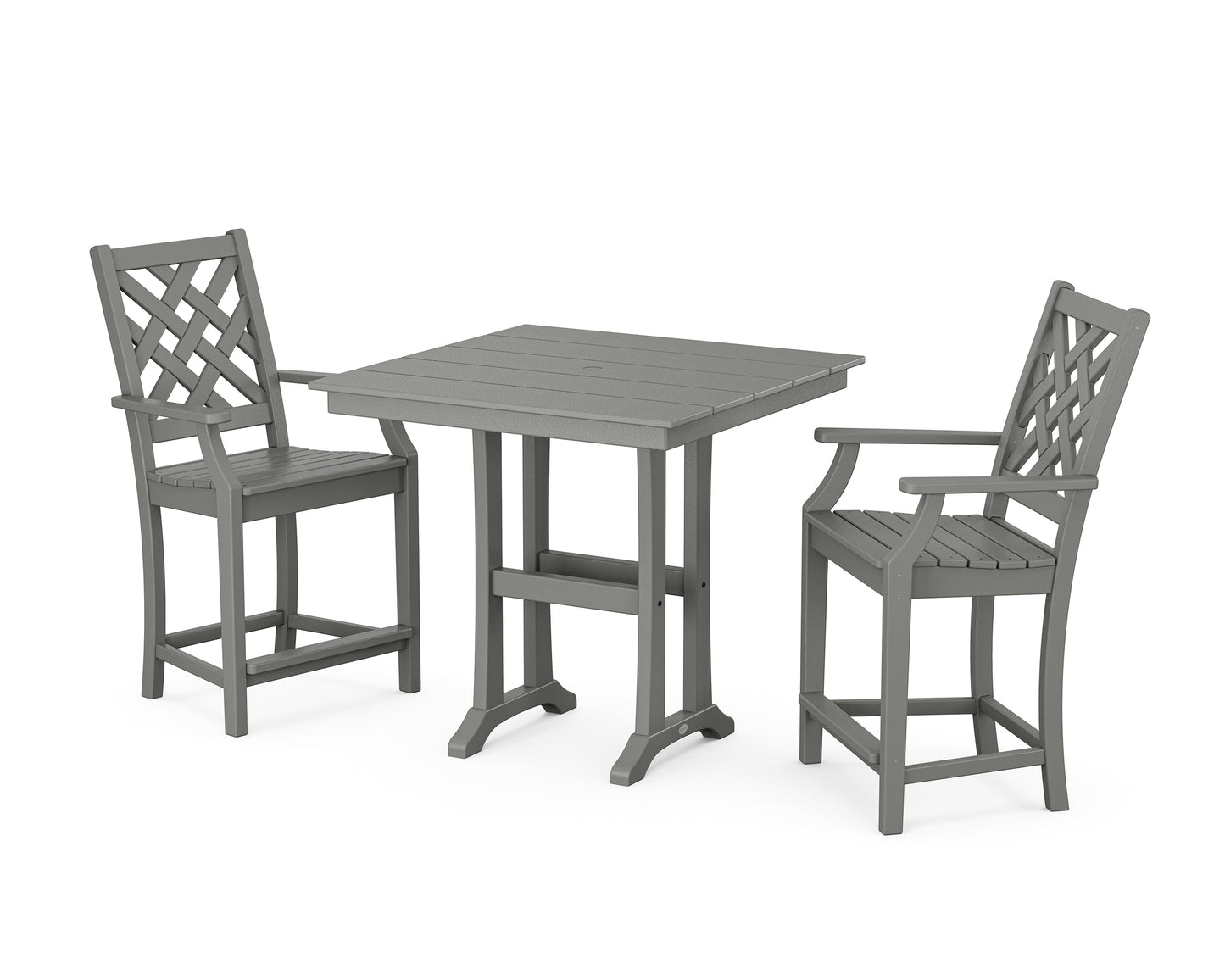 Wovendale 3-Piece Farmhouse Counter Set with Trestle Legs