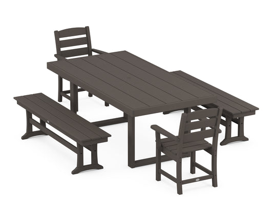 Lakeside 5-Piece Dining Set with Benches