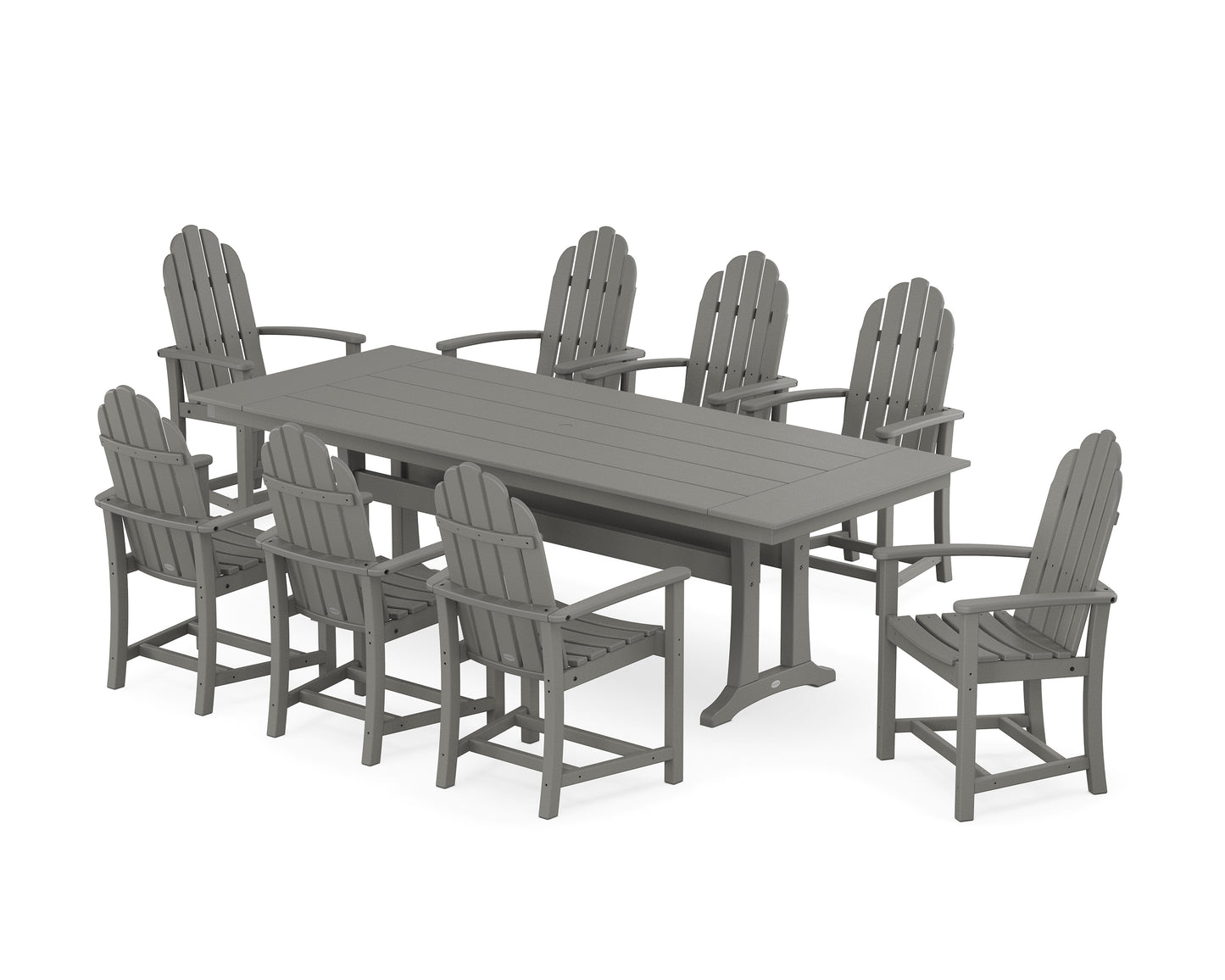 Classic Adirondack 9-Piece Farmhouse Dining Set with Trestle Legs