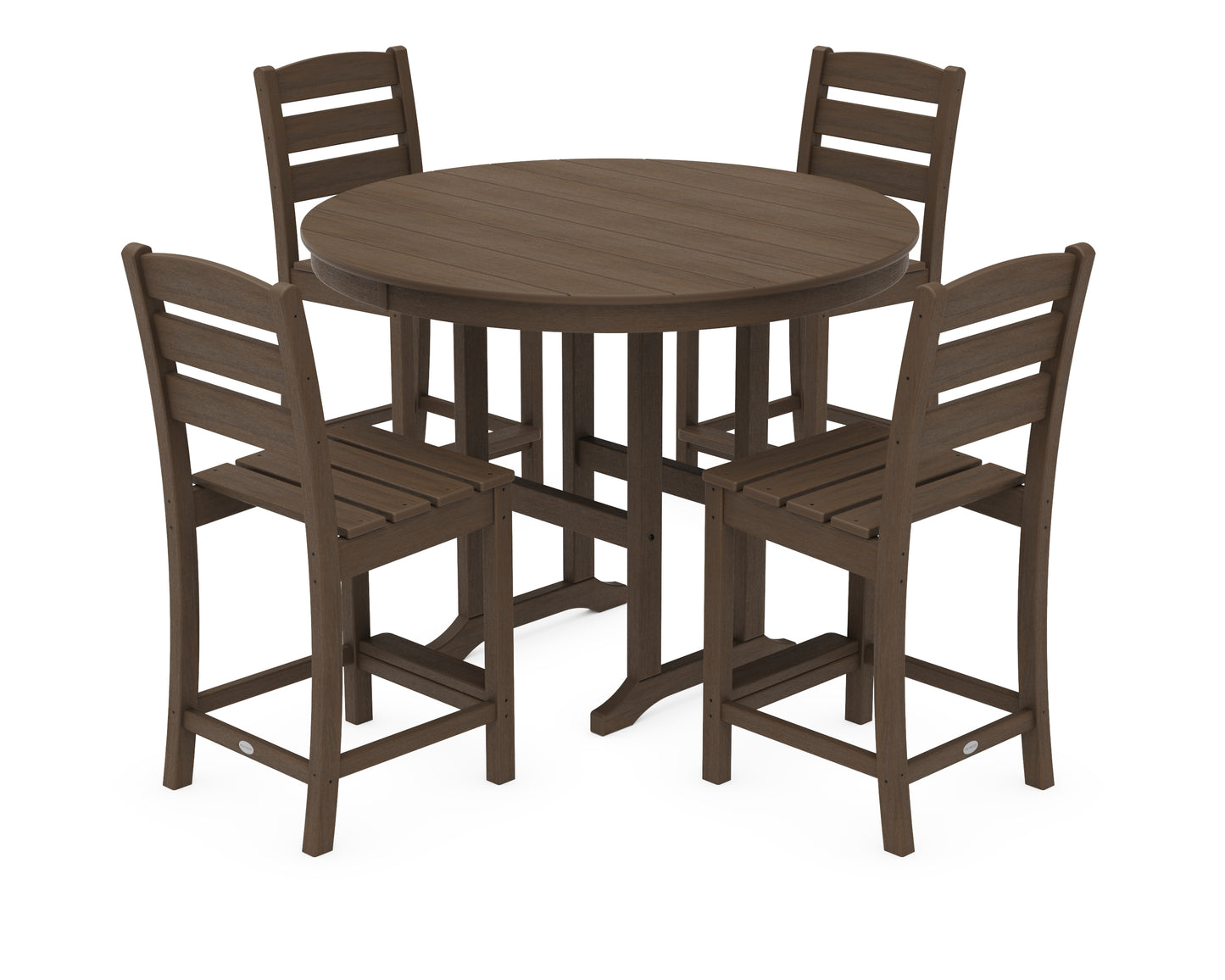 Lakeside 5-Piece Farmhouse Round Side Chair Counter  Set