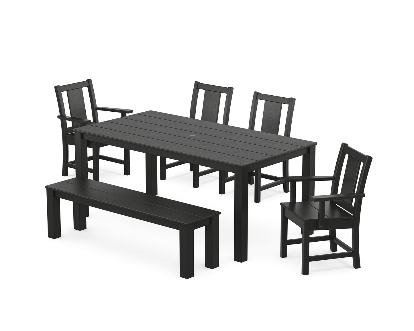 Prairie 6-Piece Parsons Dining Set with Bench