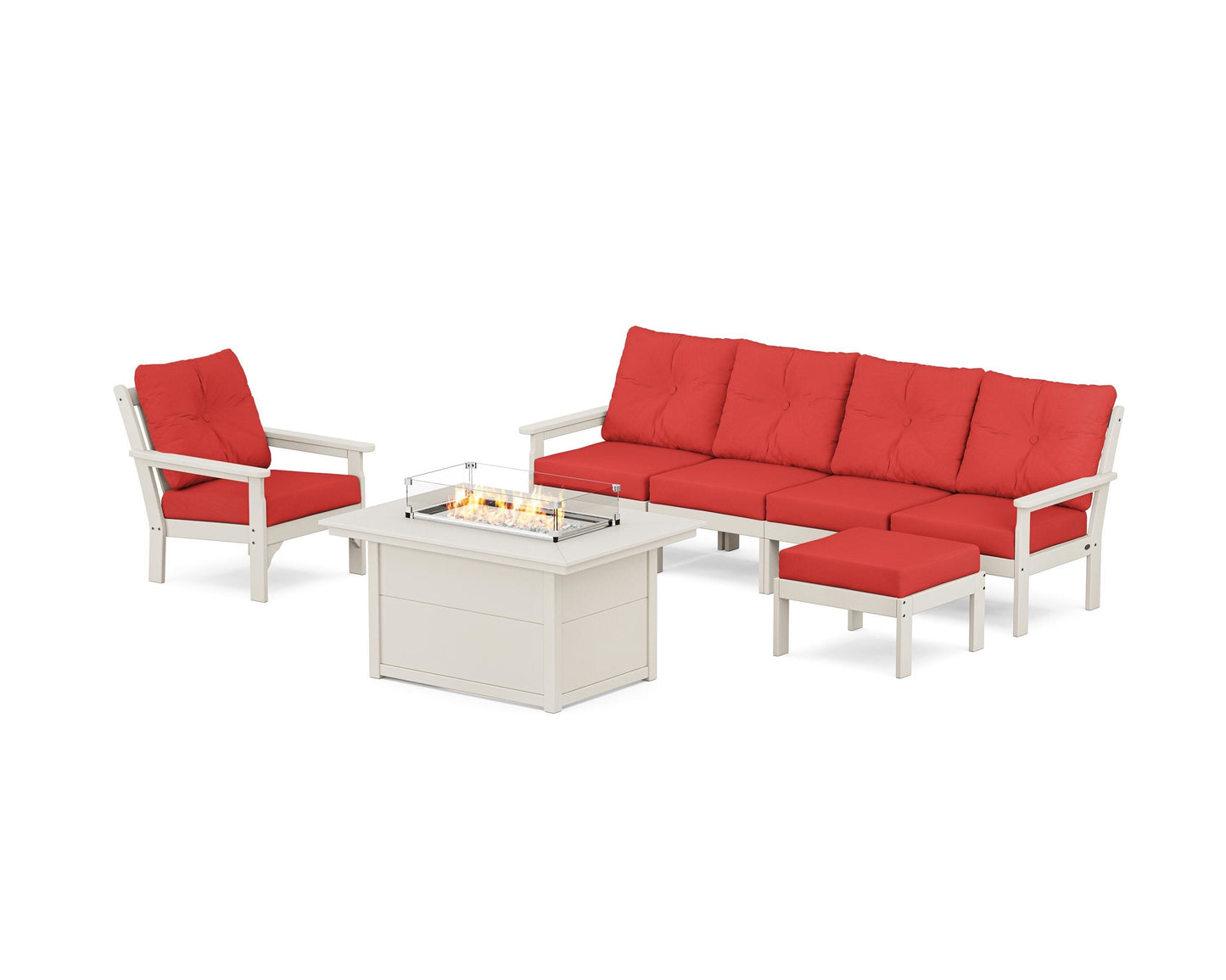 Vineyard Sectional Lounge and Fire Pit Set