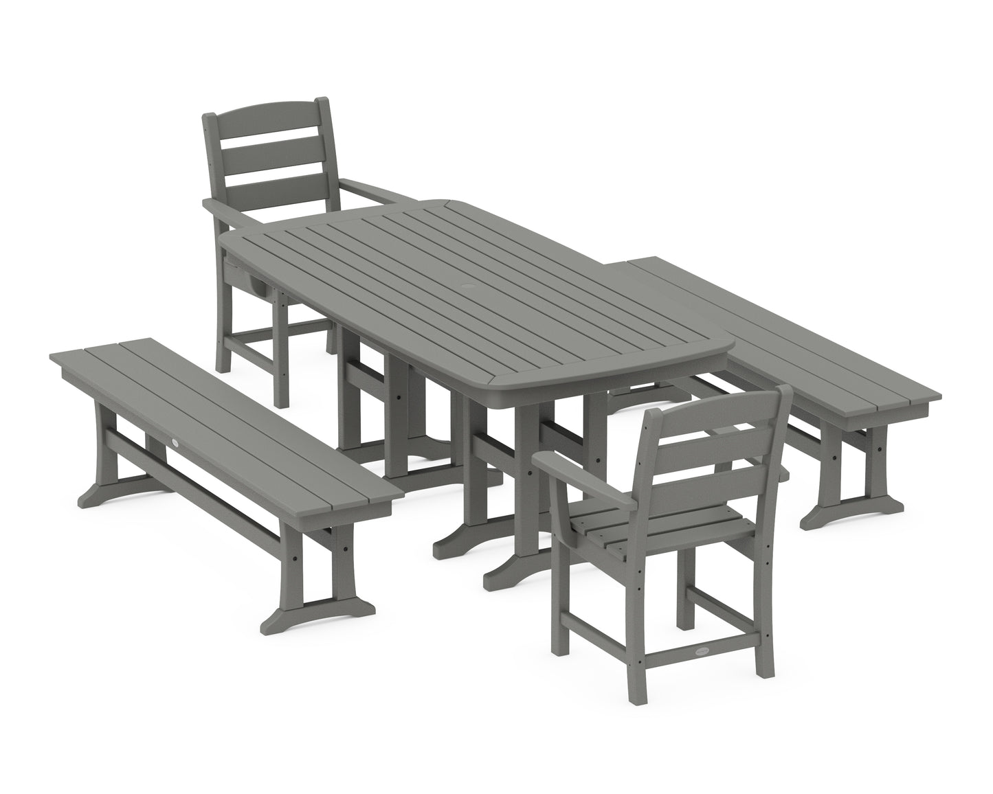 Lakeside 5-Piece Dining Set with Benches