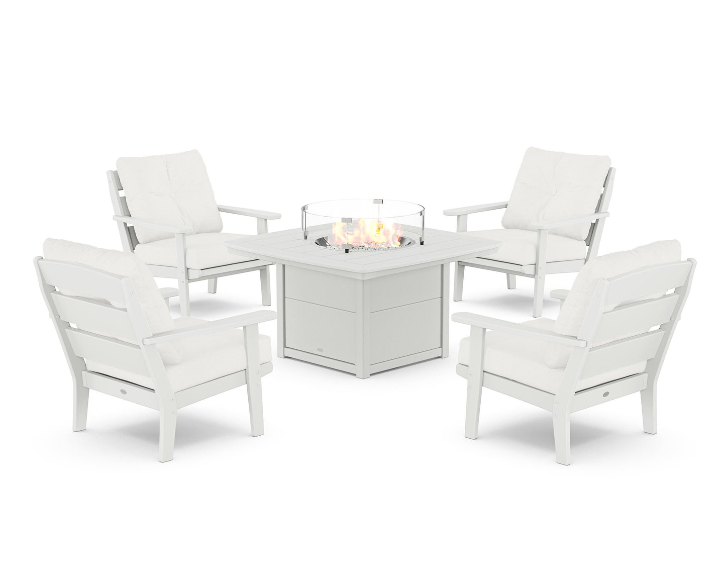 Lakeside 5-Piece Deep Seating Set with Nautical Fire Pit Table