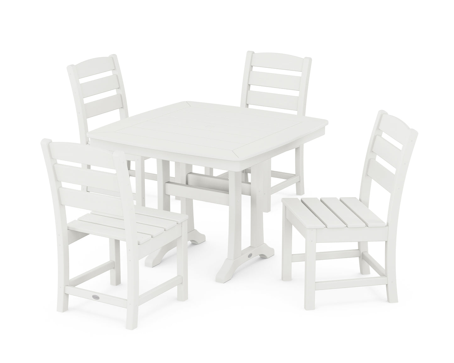 Lakeside Side Chair 5-Piece Dining Set with Trestle Legs