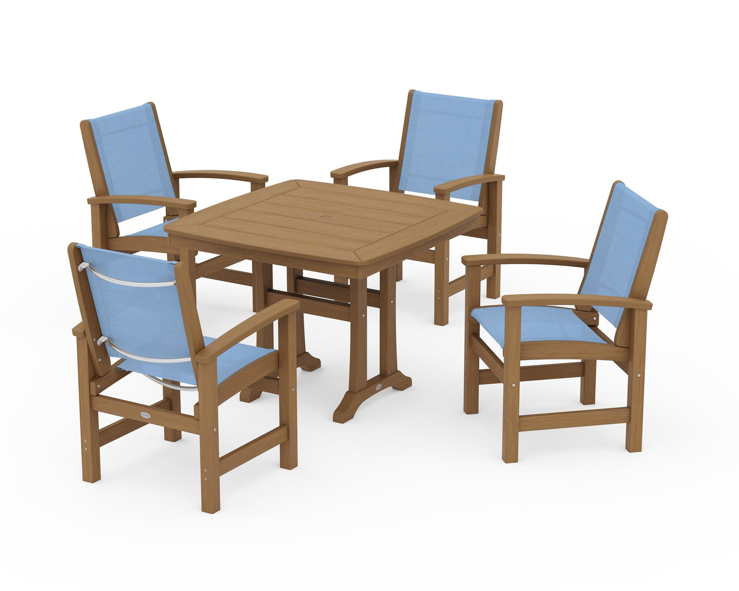 Coastal 5-Piece Dining Set with Trestle Legs