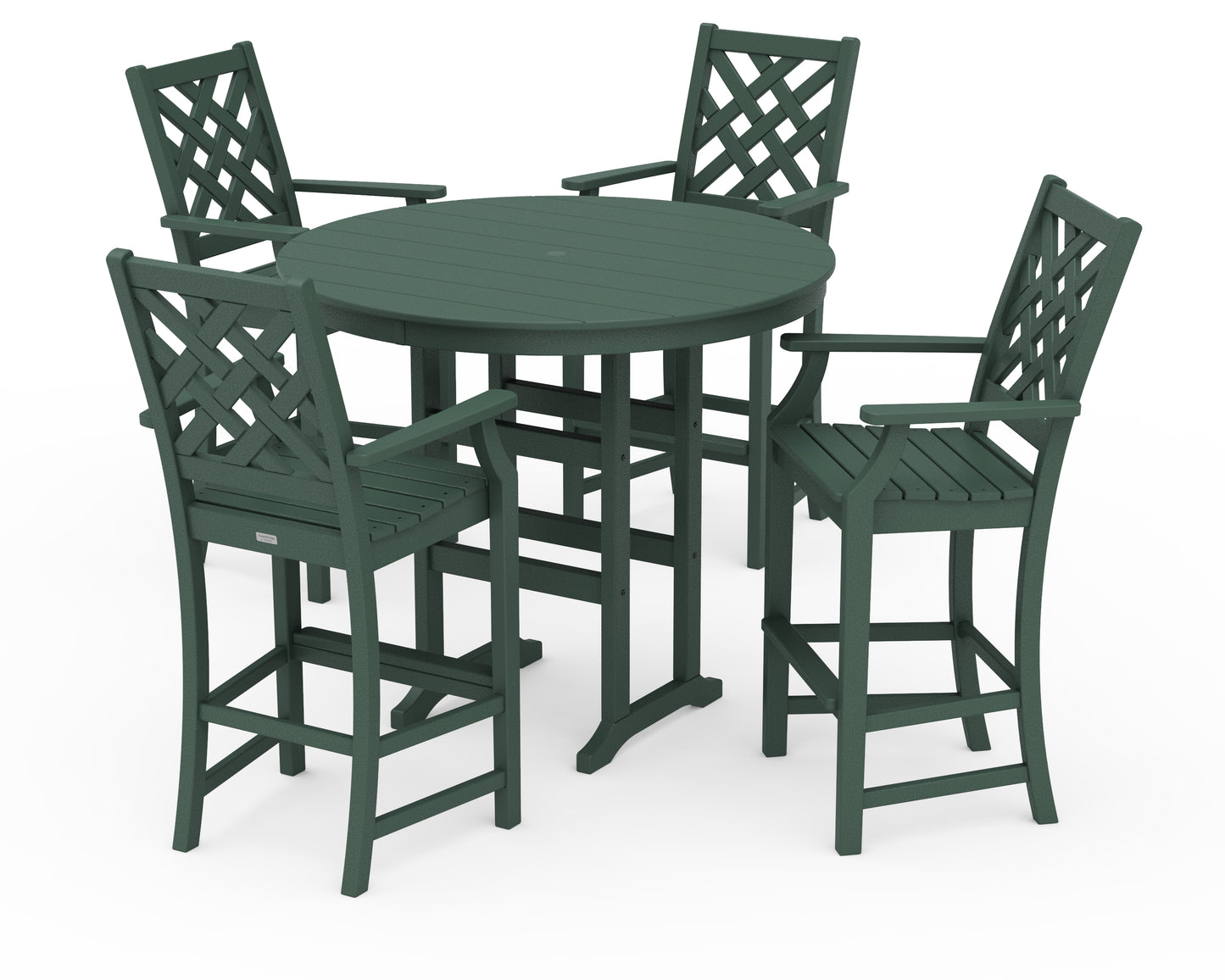 Wovendale 5-Piece Round Farmhouse Bar Set
