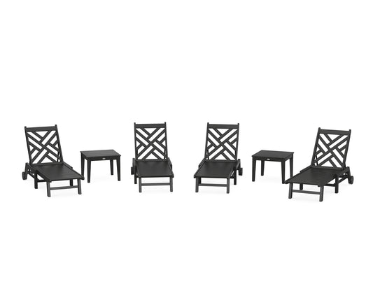 Chippendale 6-Piece Chaise Set with Wheels