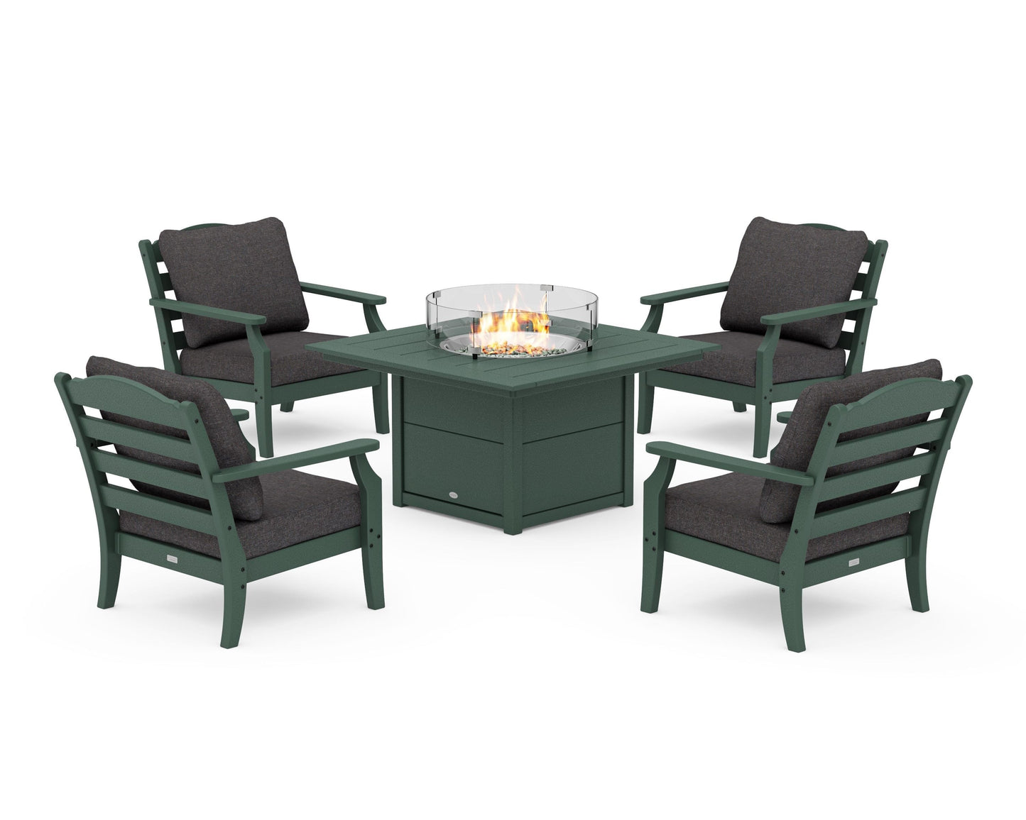 Savannah 5-Piece Deep Seating Set with Fire Pit Table