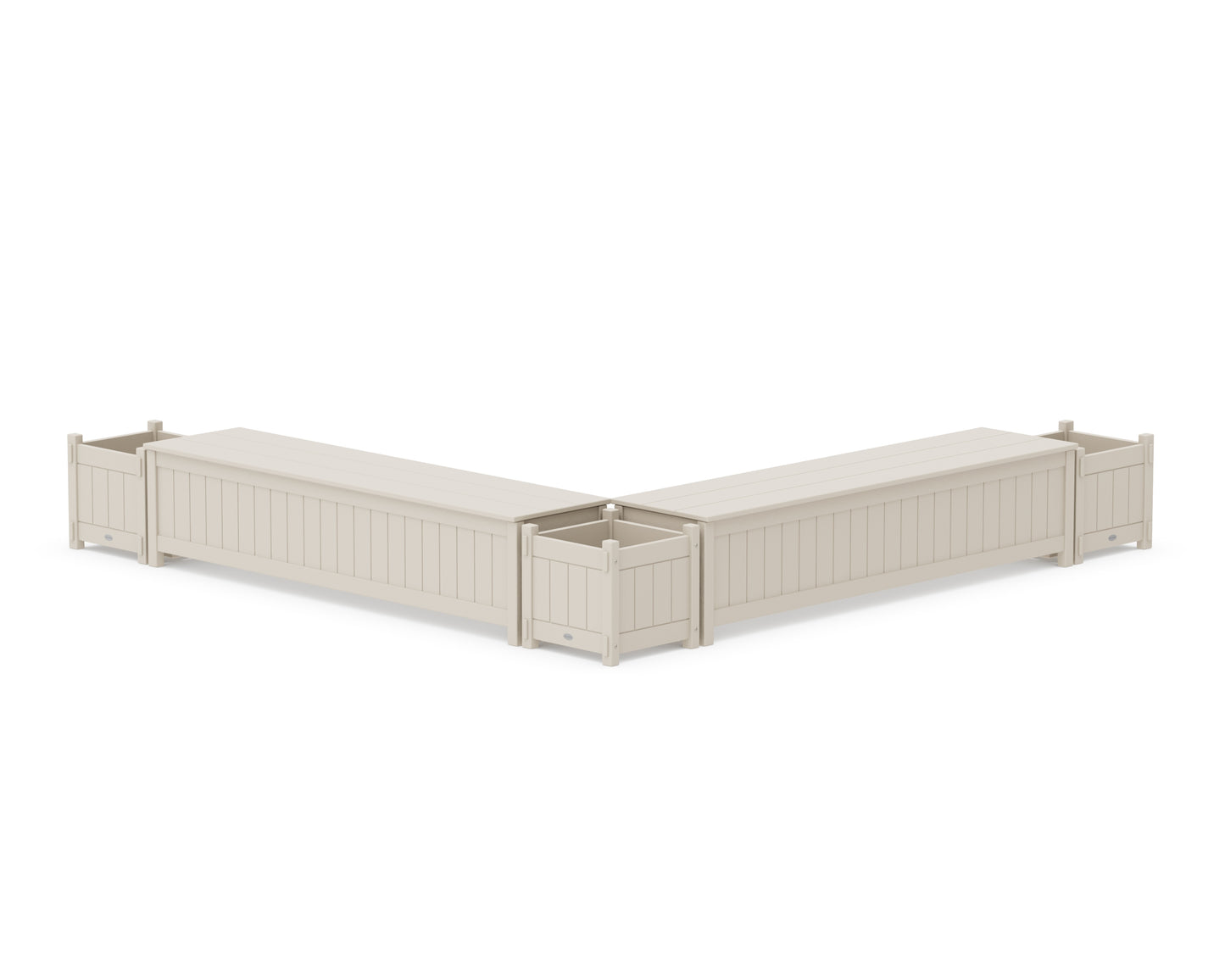 72" Vineyard L- Shaped Planter Storage Bench Corner Set