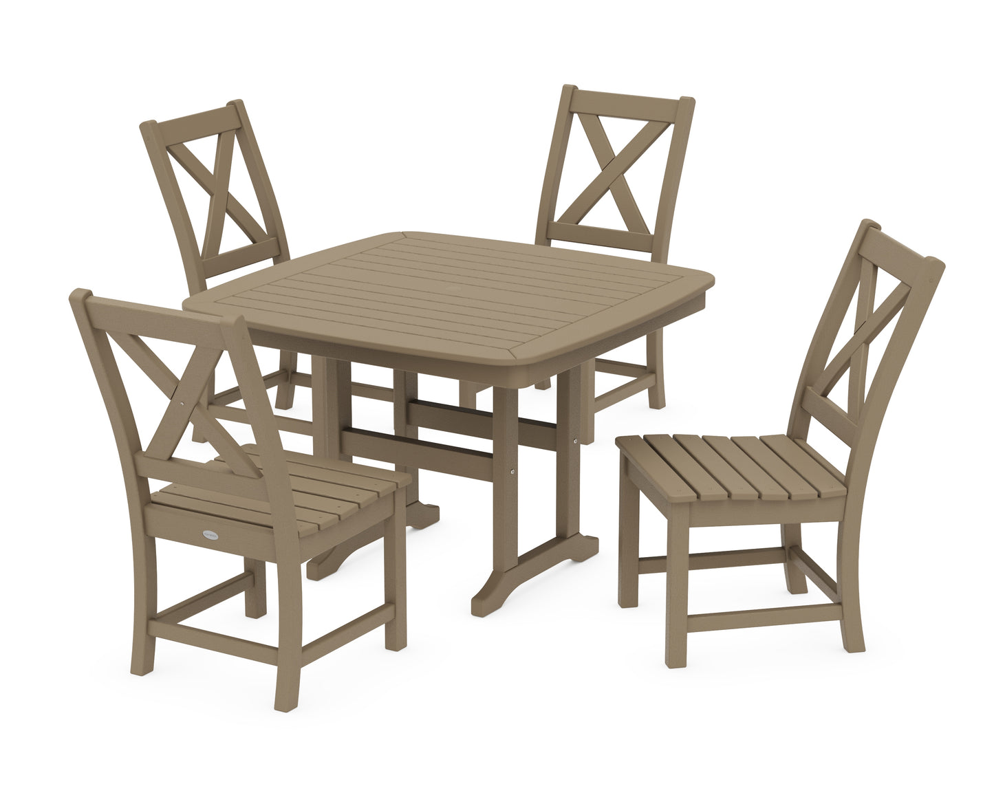 Braxton Side Chair 5-Piece Dining Set with Trestle Legs