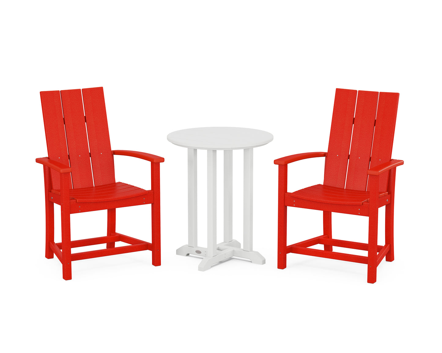 Modern Adirondack 3-Piece Round Farmhouse Dining Set