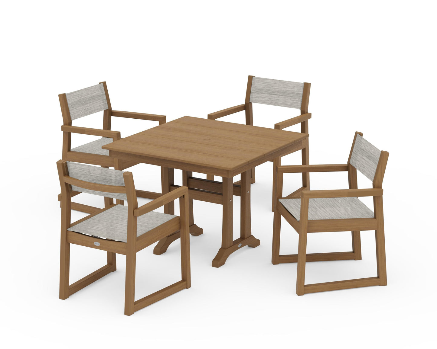 EDGE Sling 5-Piece Farmhouse Dining Set with Trestle Legs