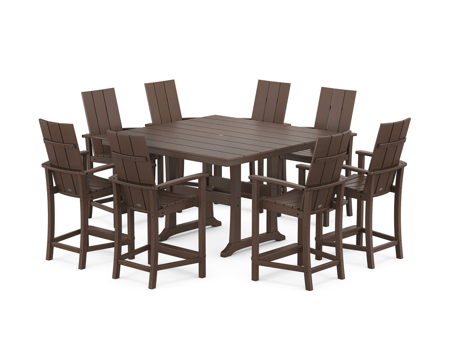 Modern Adirondack 9-Piece Farmhouse Trestle Counter Set