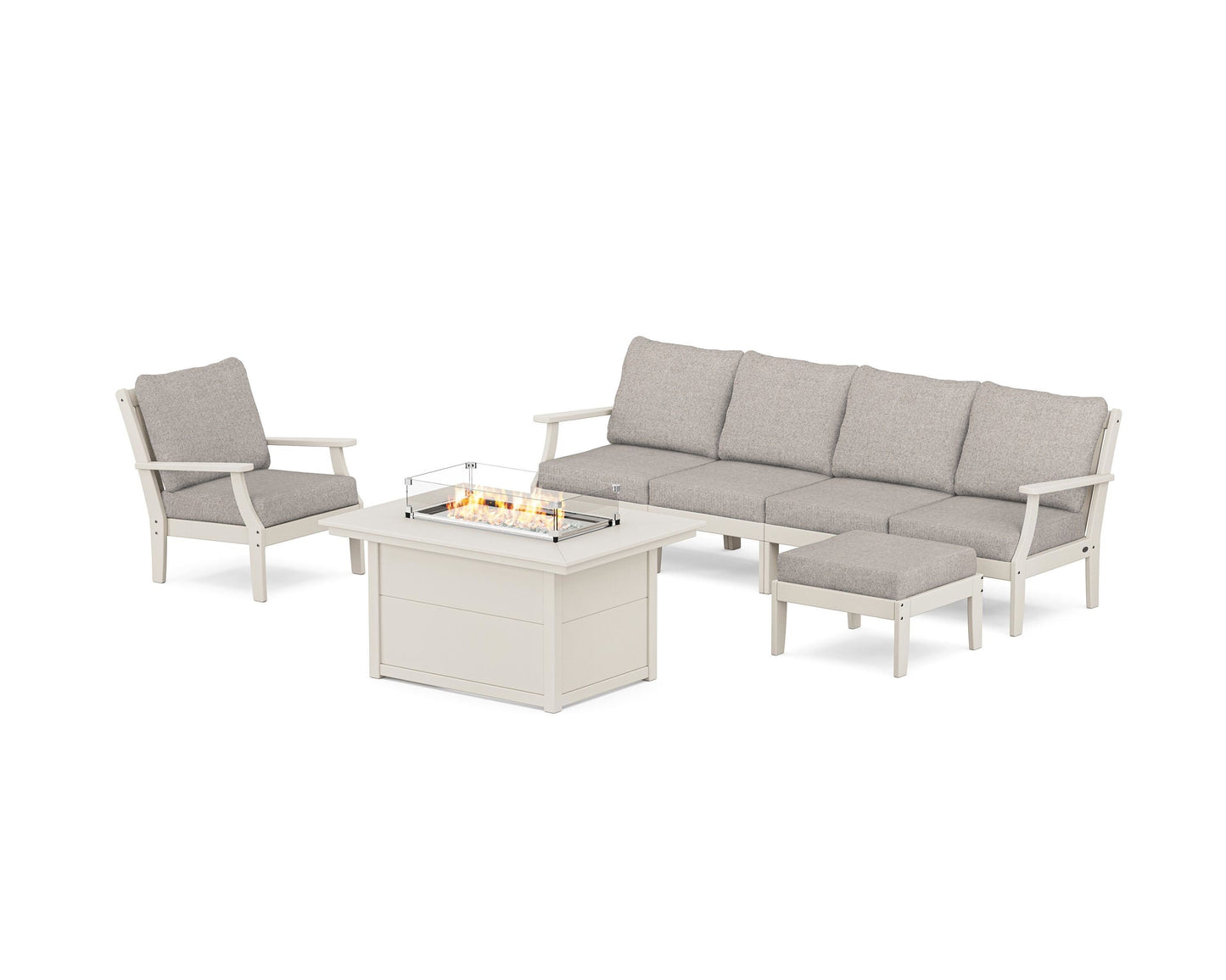 Braxton Sectional Lounge and Fire Pit Set