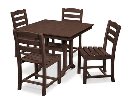 La Casa Cafe 5-Piece Farmhouse Trestle Side Chair Dining Set