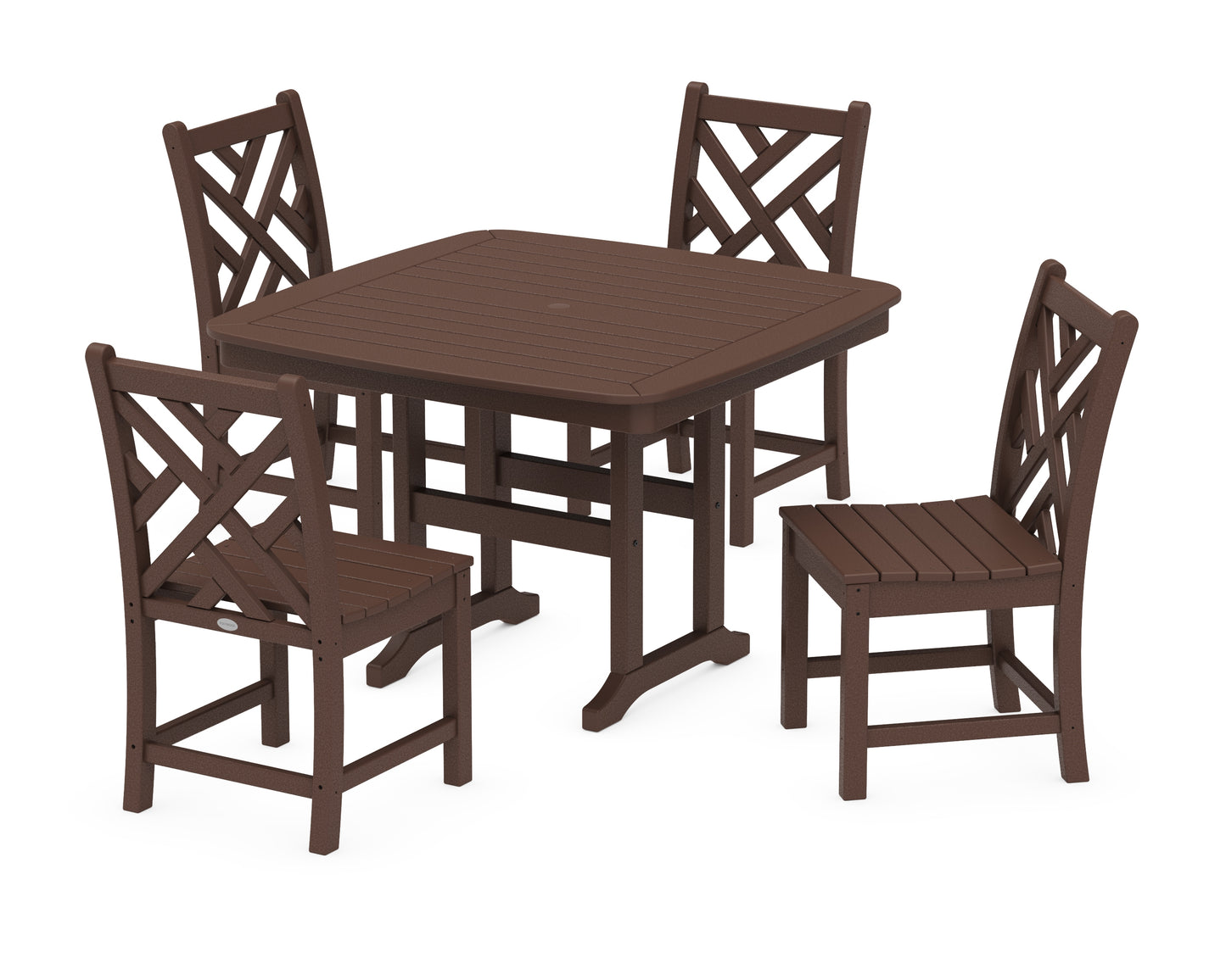 Chippendale Side Chair 5-Piece Dining Set with Trestle Legs