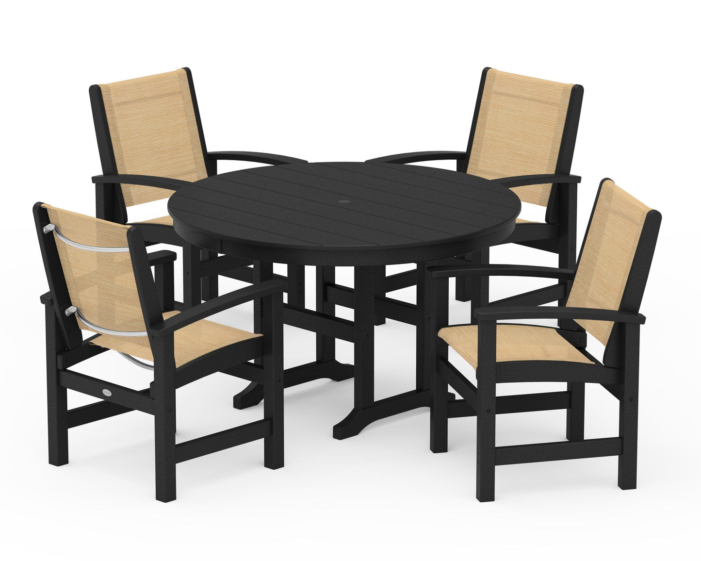 Coastal 5-Piece Round Farmhouse Dining Set