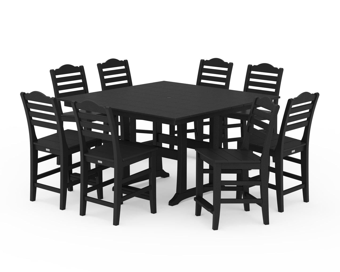 Savannah Side Chair 9-Piece Square Farmhouse Counter Set with Trestle Legs