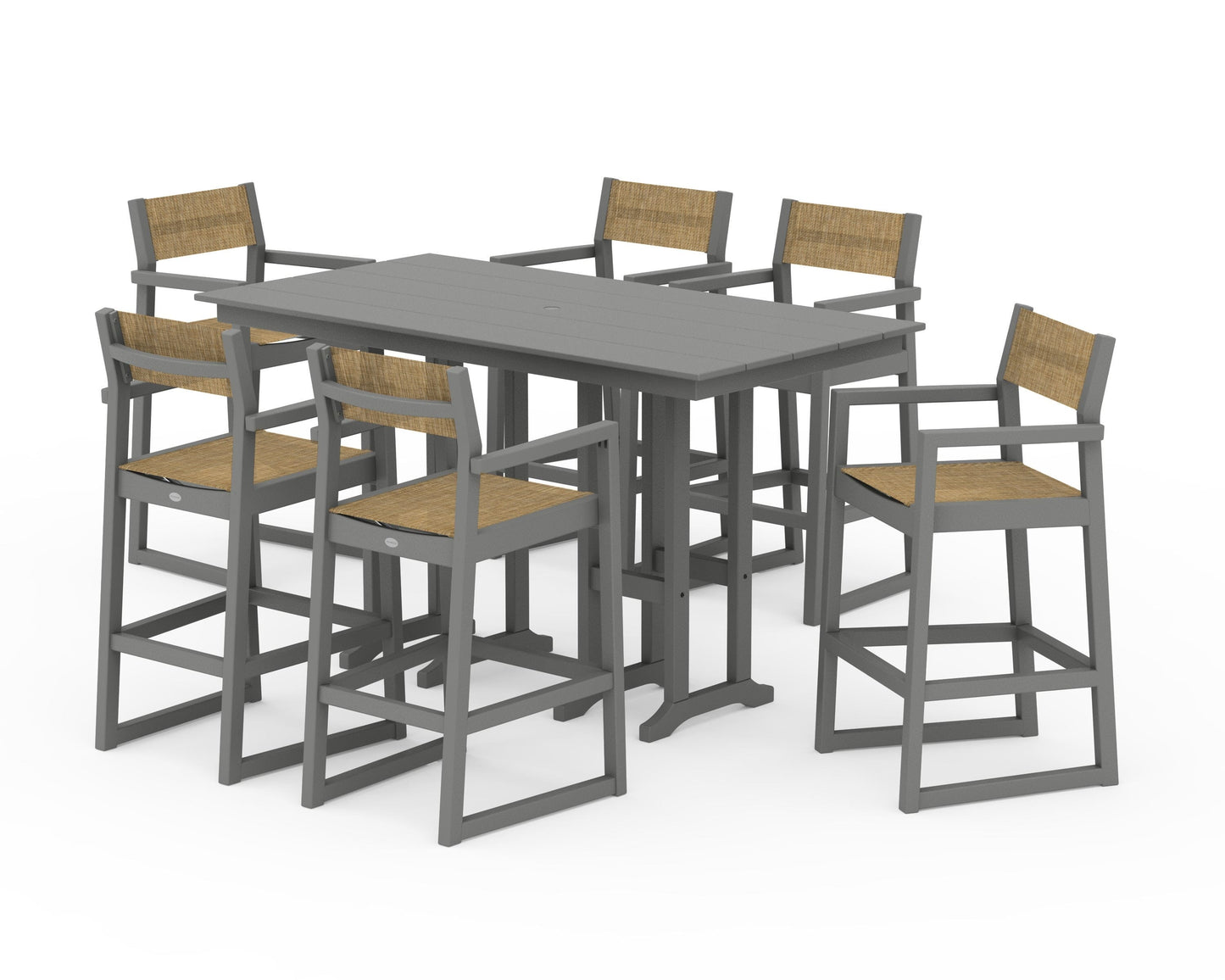 EDGE Sling Arm Chair 7-Piece Farmhouse Bar Set