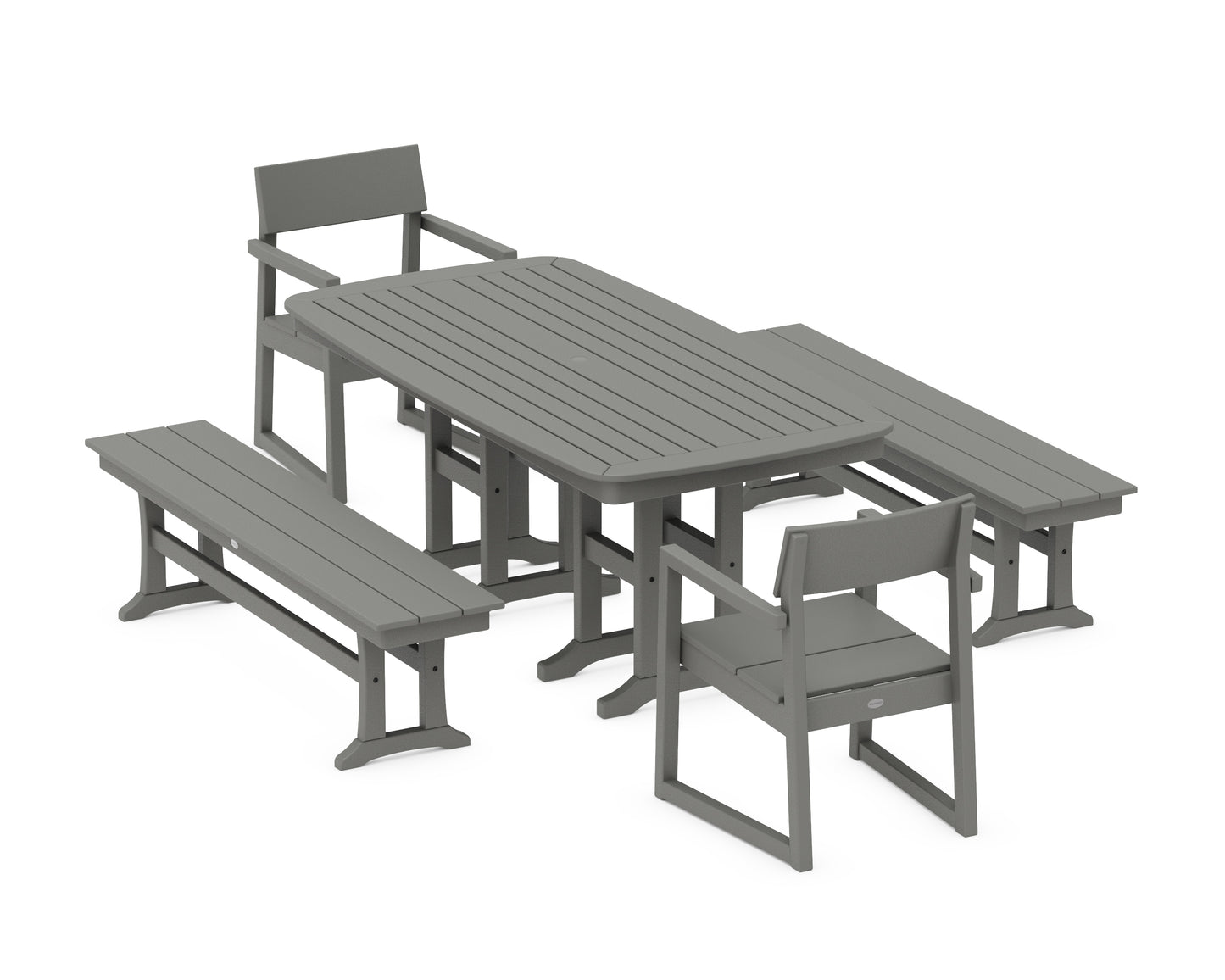 EDGE 5-Piece Dining Set with Benches