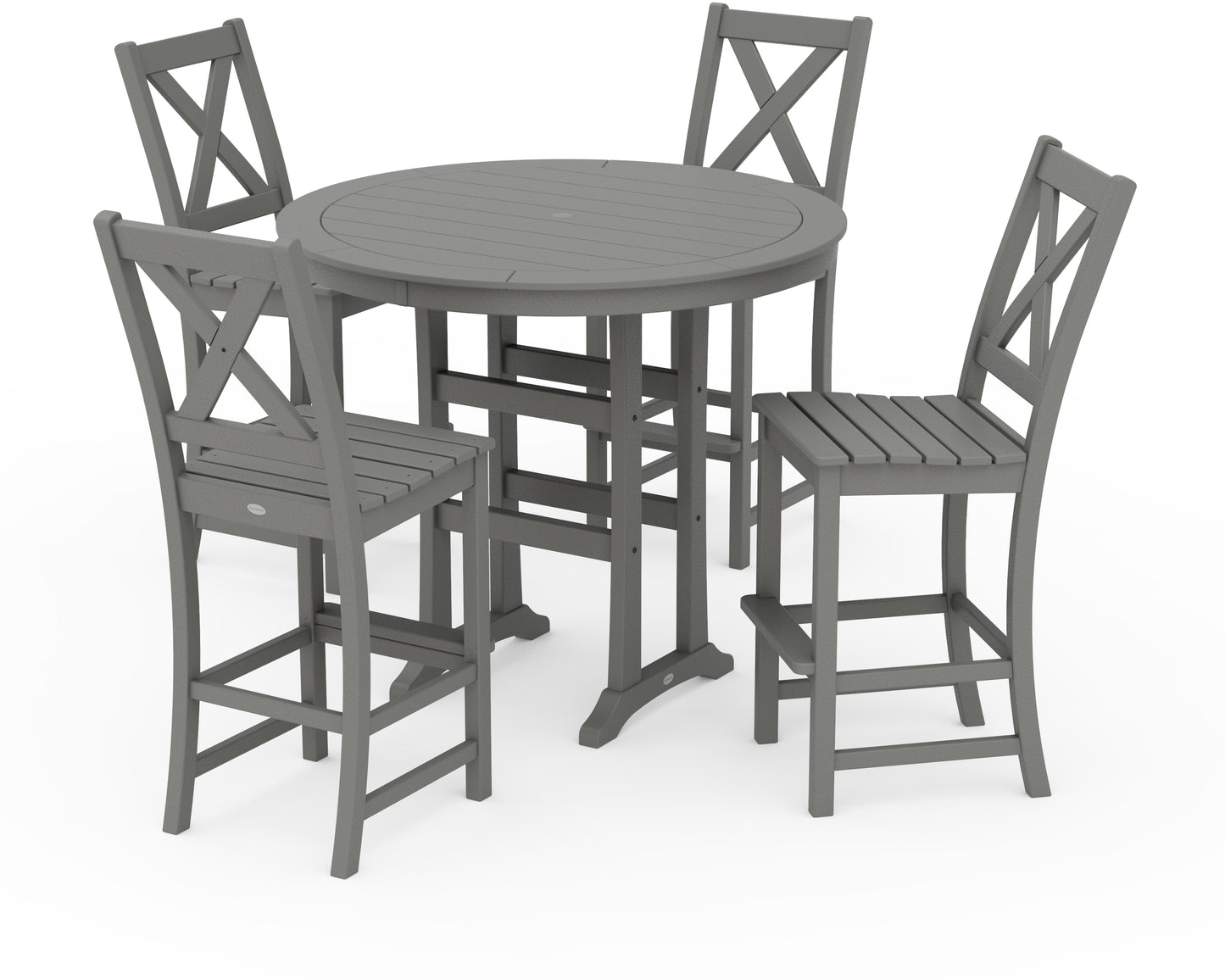 Braxton 5-Piece Nautical Trestle Arm Chair Bar Set
