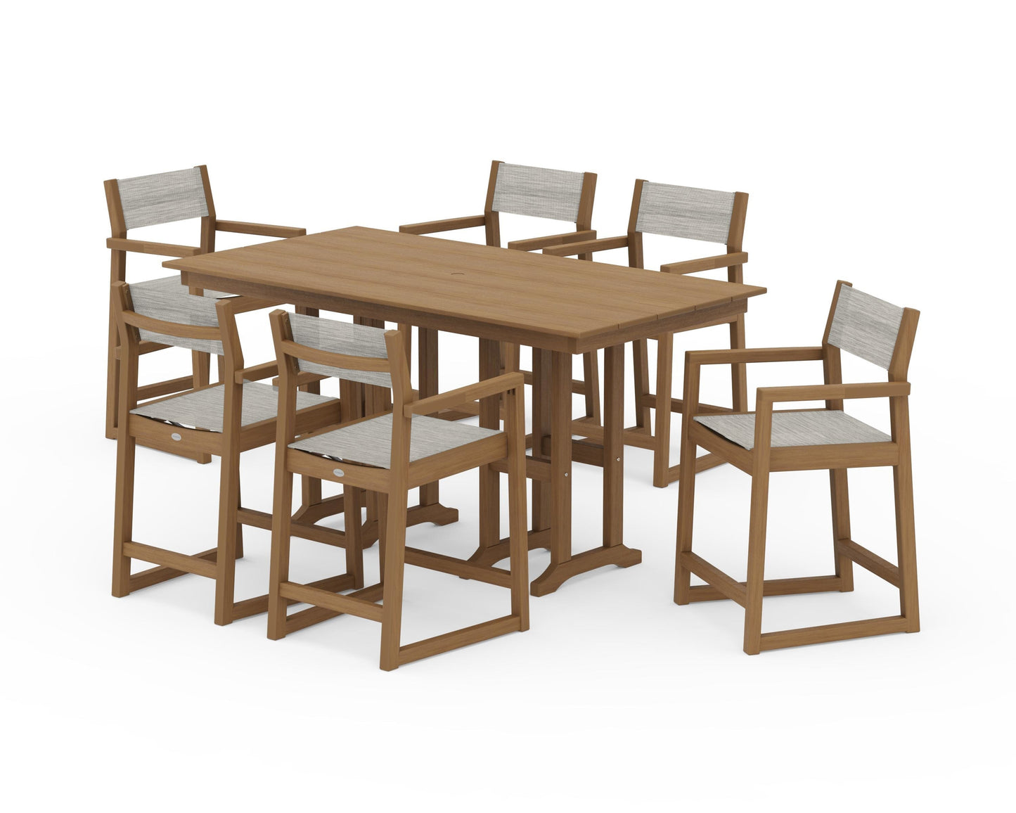 EDGE Sling Arm Chair 7-Piece Farmhouse Counter Set