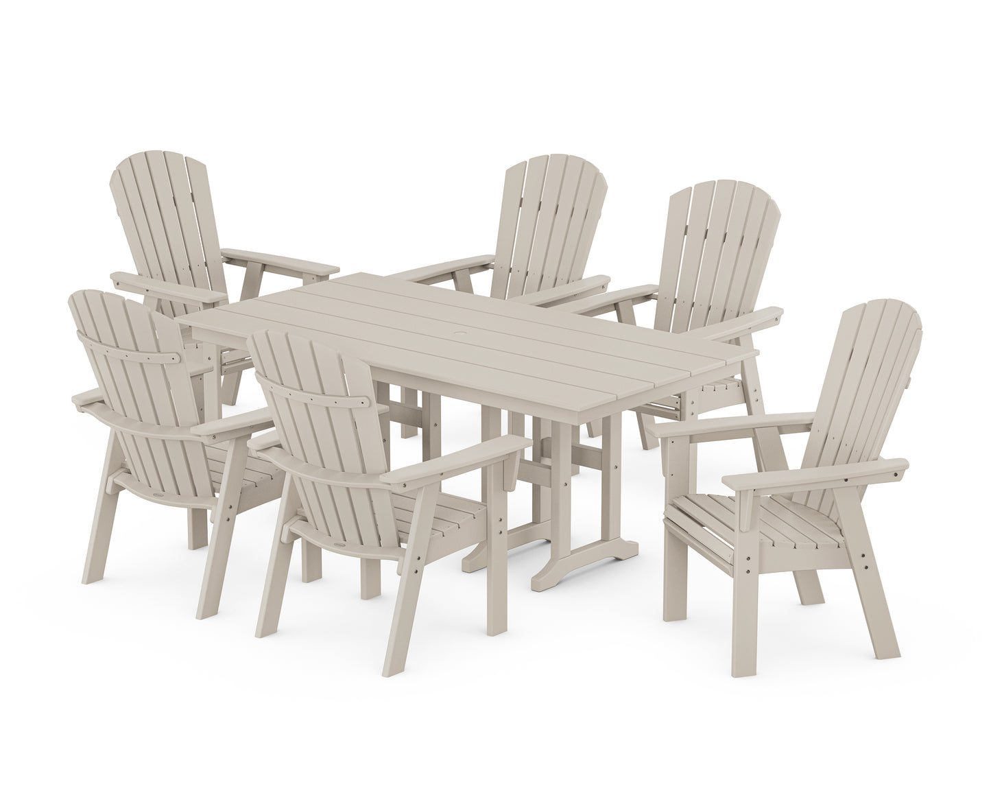Nautical Curveback Adirondack 7-Piece Farmhouse Dining Set