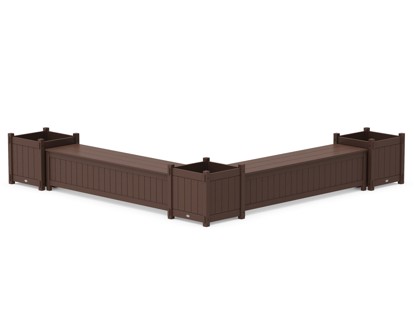 72" Vineyard L- Shaped Planter Storage Bench Corner Set- Large