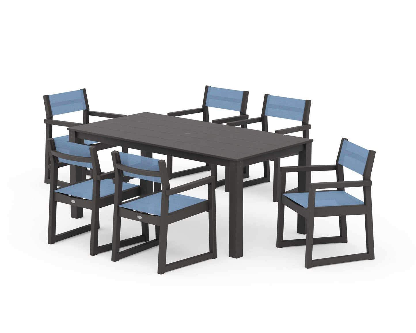EDGE Sling Arm Chair 7-Piece Parsons Dining Set