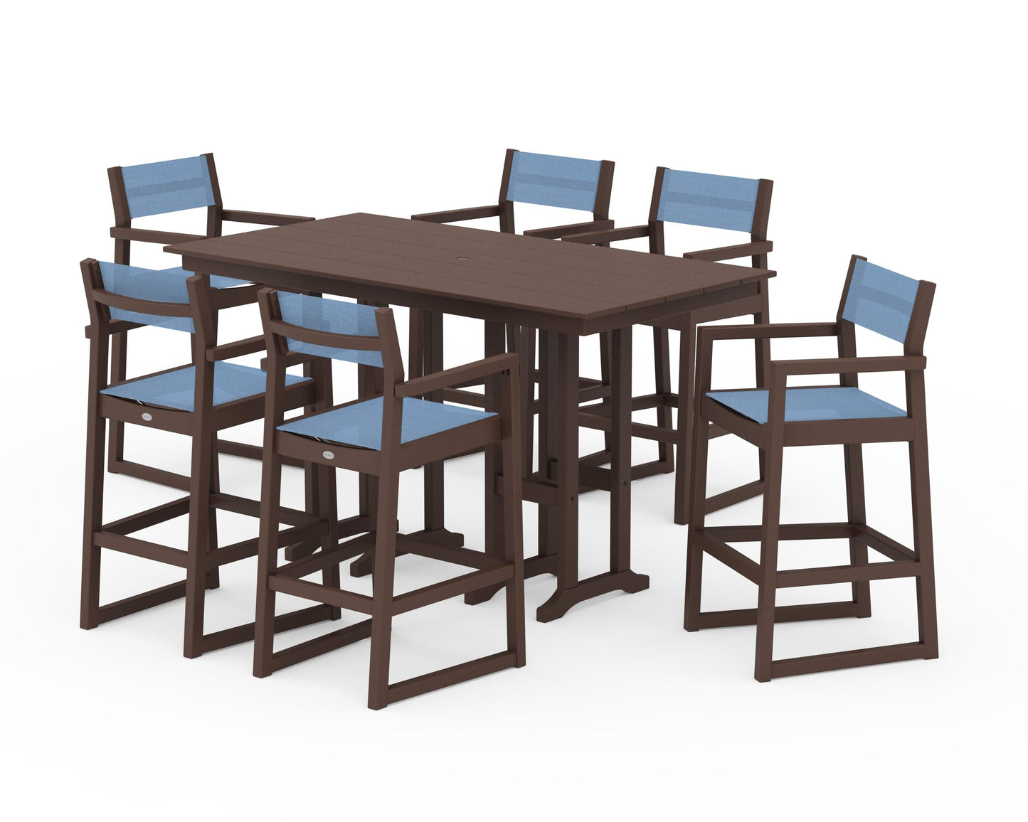 EDGE Sling Arm Chair 7-Piece Farmhouse Bar Set