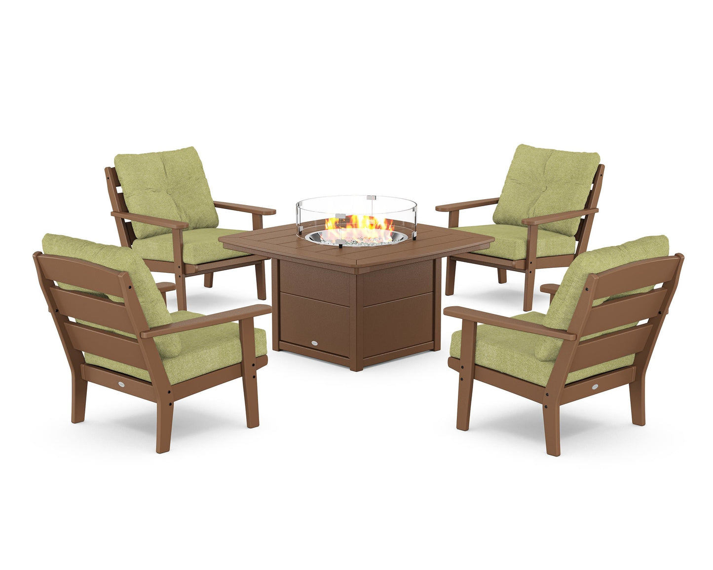 Lakeside 5-Piece Deep Seating Set with Nautical Fire Pit Table