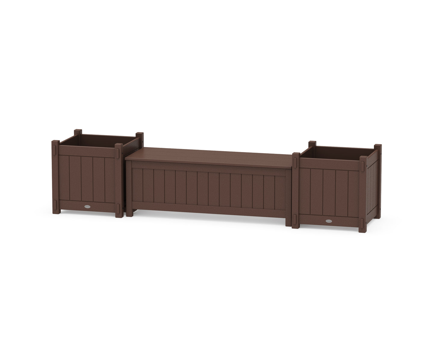 48" Vineyard Straight Planter Storage Bench Set- Large