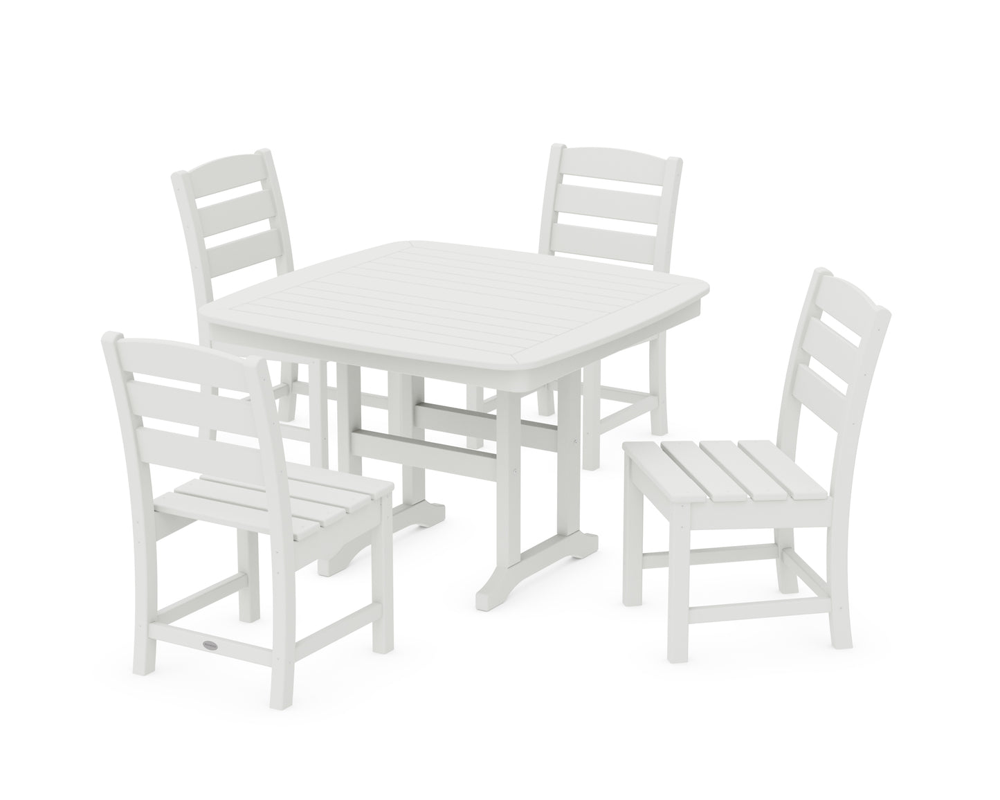 Lakeside Side Chair 5-Piece Dining Set with Trestle Legs