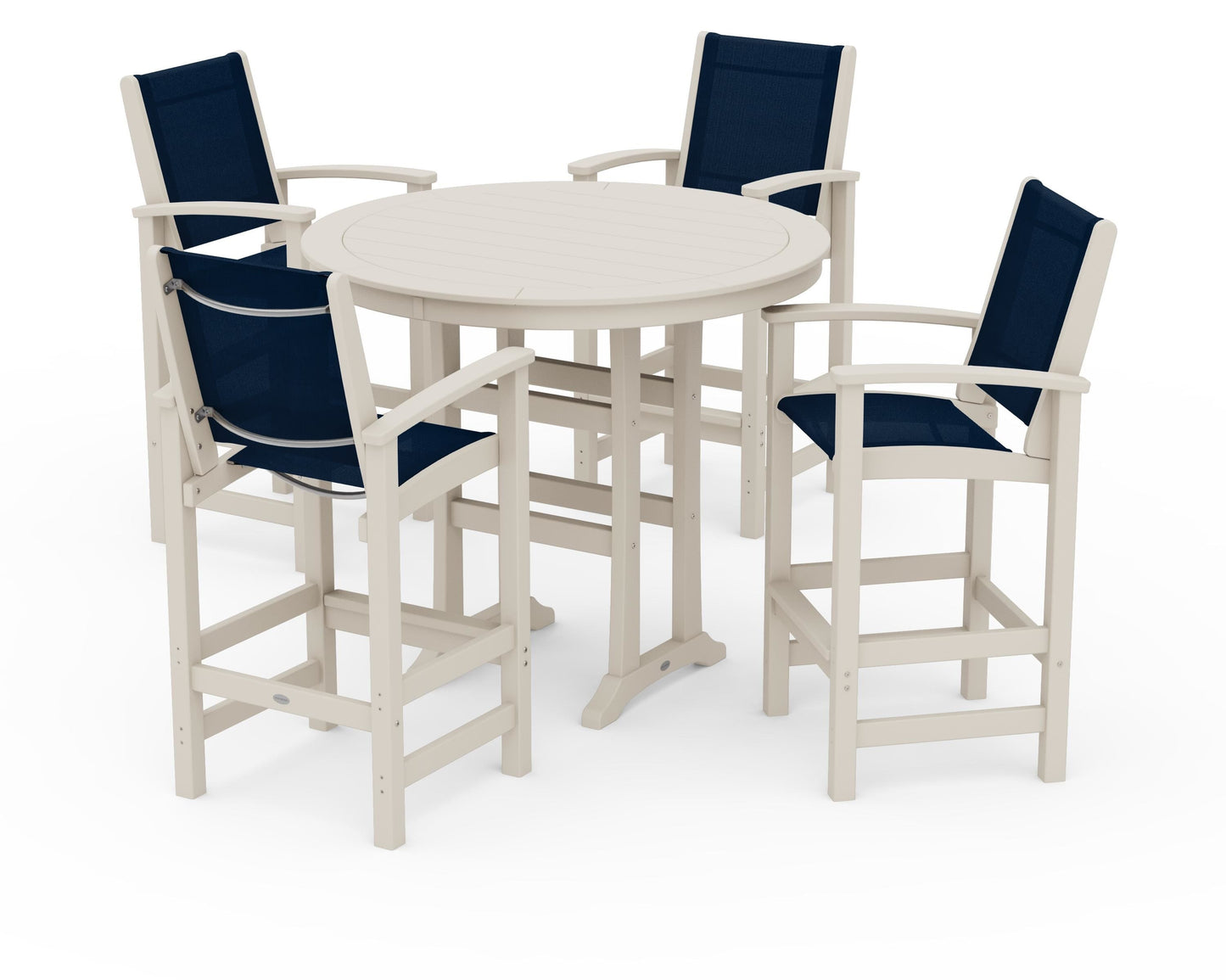 Coastal 5-Piece Nautical Trestle Bar Set