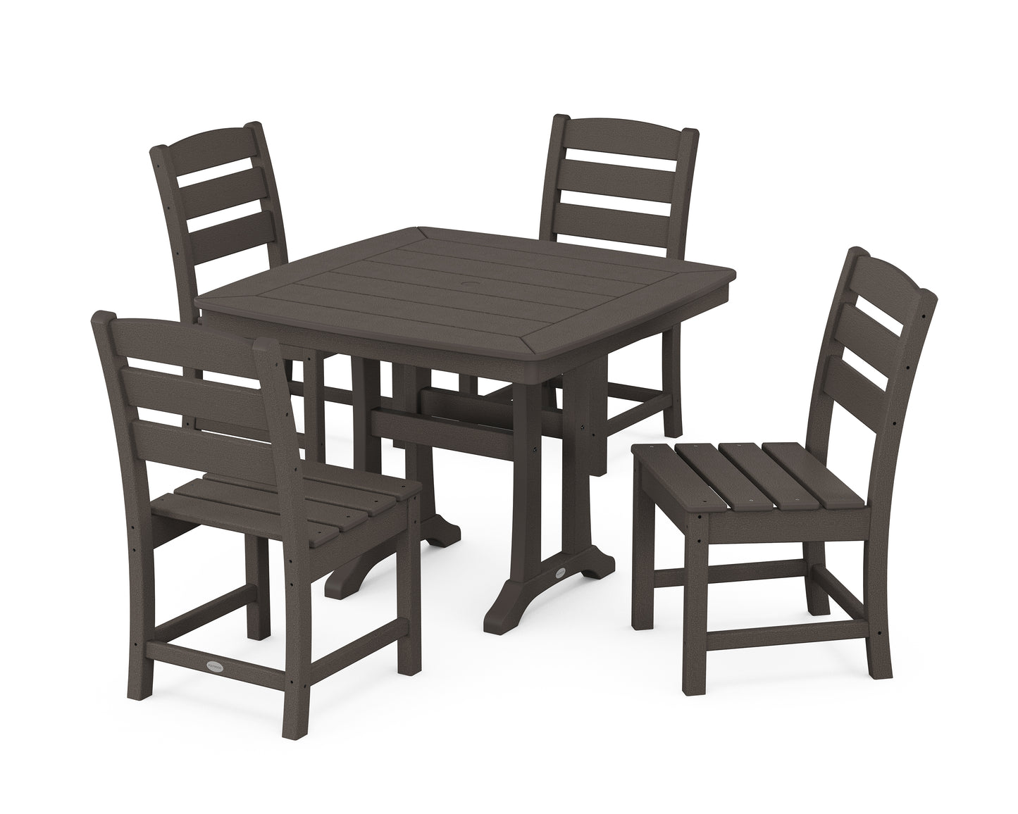 Lakeside Side Chair 5-Piece Dining Set with Trestle Legs